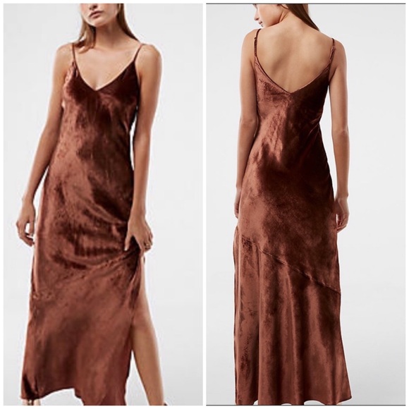 bronze velvet dress